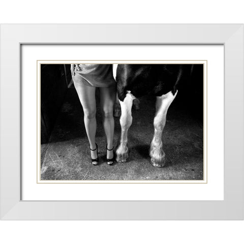 To Cool Ones Heels White Modern Wood Framed Art Print with Double Matting by Repelnig, Hans