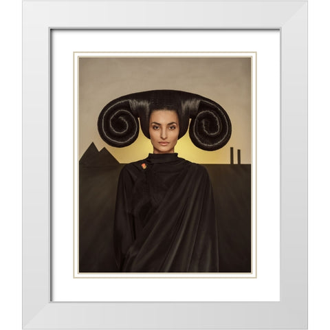 Mistress Of The Black Mountains. White Modern Wood Framed Art Print with Double Matting by Smirnov, Sergei