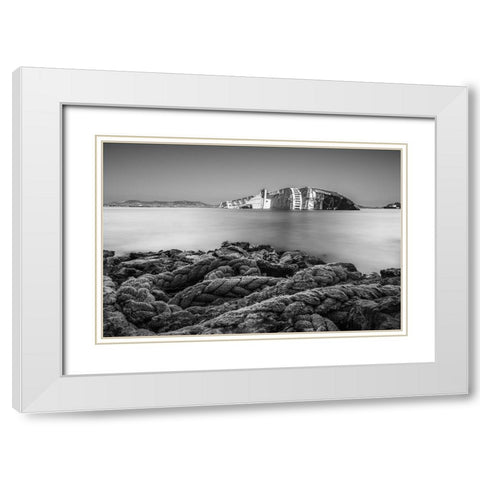 The Shipwreck White Modern Wood Framed Art Print with Double Matting by Pergioudakis, Manos