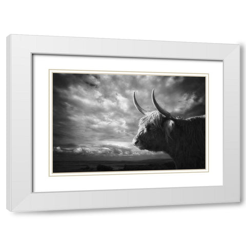 The Highlands White Modern Wood Framed Art Print with Double Matting by Droste, Holger