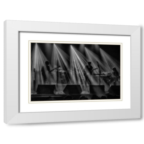 On Stage White Modern Wood Framed Art Print with Double Matting by Popan, Adrian