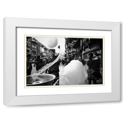 Shanghai,China.2013. White Modern Wood Framed Art Print with Double Matting by Nakada, Hiroyuki