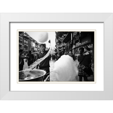 Shanghai,China.2013. White Modern Wood Framed Art Print with Double Matting by Nakada, Hiroyuki