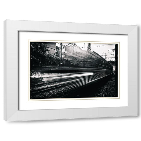 Train White Modern Wood Framed Art Print with Double Matting by Suzuki, Tatsuo