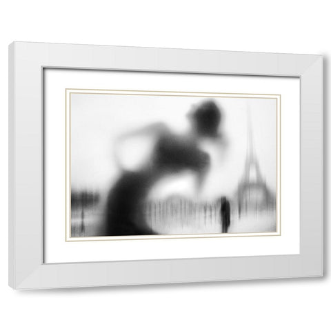 La Parisienne White Modern Wood Framed Art Print with Double Matting by Drigny, Eric