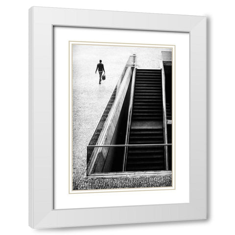 Ill Be Long Gone White Modern Wood Framed Art Print with Double Matting by Mexia, Laura