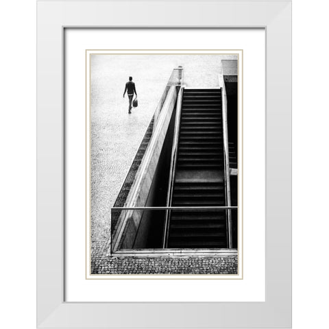 Ill Be Long Gone White Modern Wood Framed Art Print with Double Matting by Mexia, Laura