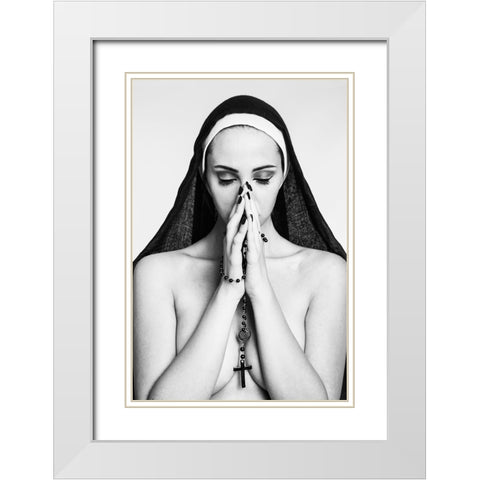 Sacred And Profane White Modern Wood Framed Art Print with Double Matting by Genovesi, Igor