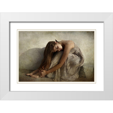 Saudade White Modern Wood Framed Art Print with Double Matting by Mest, Olga