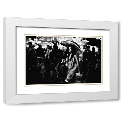Untitled White Modern Wood Framed Art Print with Double Matting by Suzuki, Tatsuo