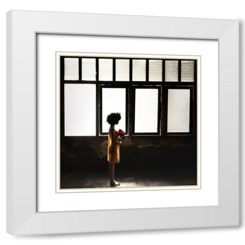 Hope White Modern Wood Framed Art Print with Double Matting by Bhs, Fahmi
