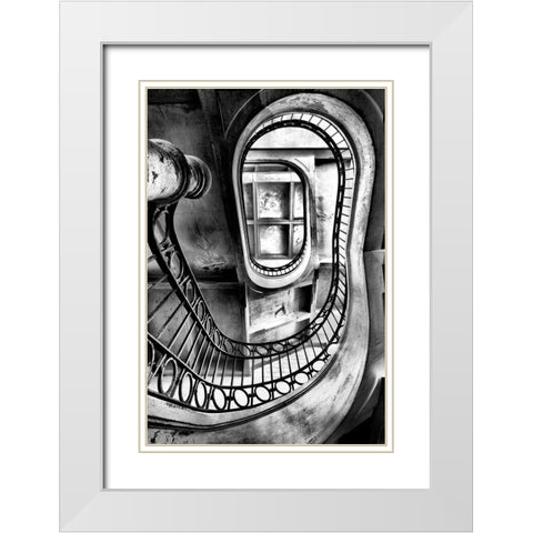 Senses White Modern Wood Framed Art Print with Double Matting by P Neto, Filipe