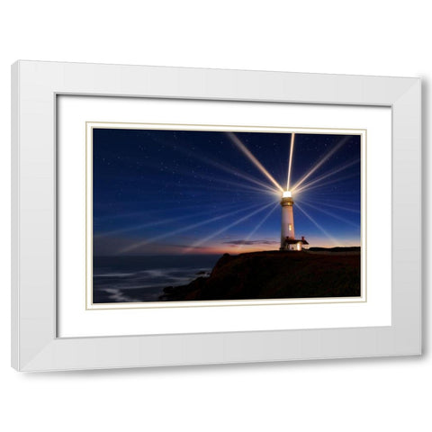 Lighting Of The Lens White Modern Wood Framed Art Print with Double Matting by Morgan, Miles
