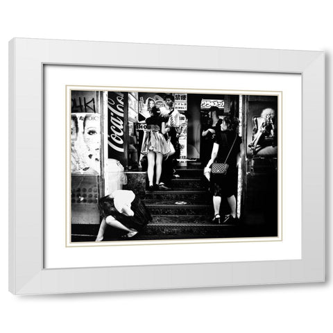 Untitled White Modern Wood Framed Art Print with Double Matting by Suzuki, Tatsuo