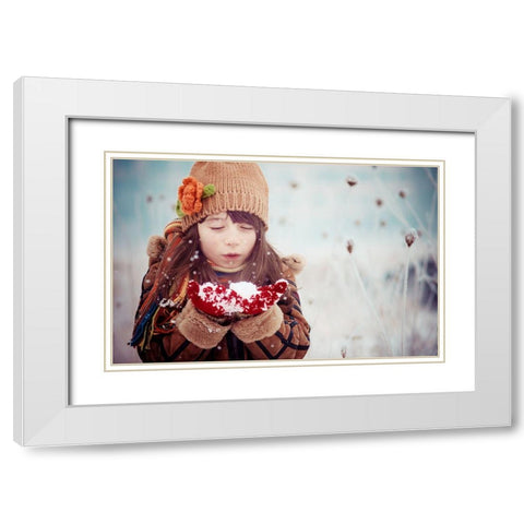 Untitled White Modern Wood Framed Art Print with Double Matting by Bekyarova, Svetlana