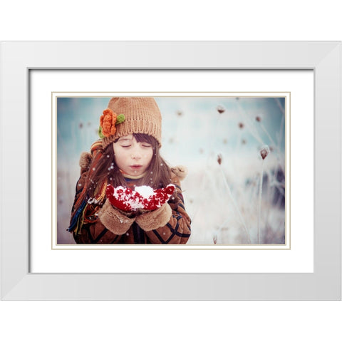 Untitled White Modern Wood Framed Art Print with Double Matting by Bekyarova, Svetlana