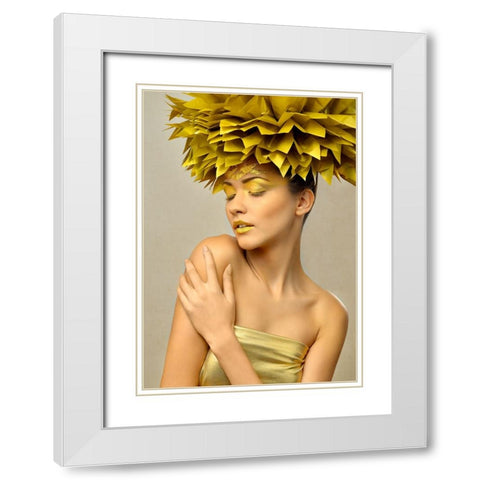 Gabi White Modern Wood Framed Art Print with Double Matting by Tonov, Ivan