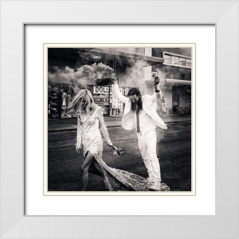 North Las Vegas White Modern Wood Framed Art Print with Double Matting by Klein, Kurt