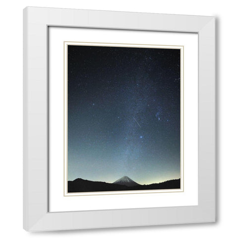 Meteor Night White Modern Wood Framed Art Print with Double Matting by Koga, Hiroaki