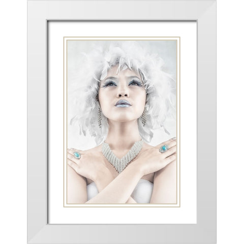 The Swan Queen White Modern Wood Framed Art Print with Double Matting by Boer, Faldhy
