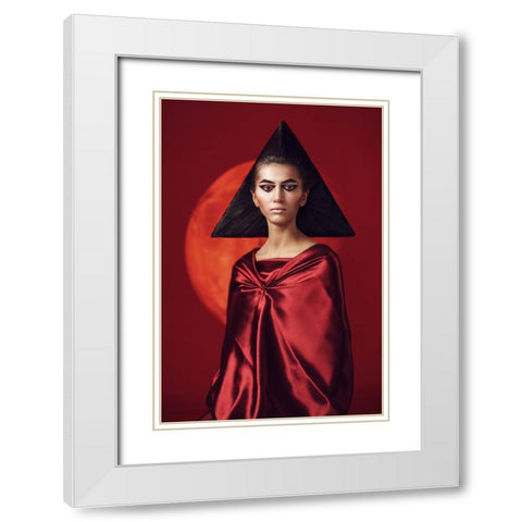 Mars White Modern Wood Framed Art Print with Double Matting by Smirnov, Sergei