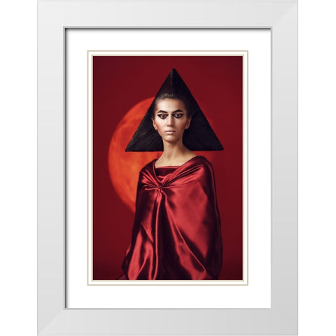 Mars White Modern Wood Framed Art Print with Double Matting by Smirnov, Sergei