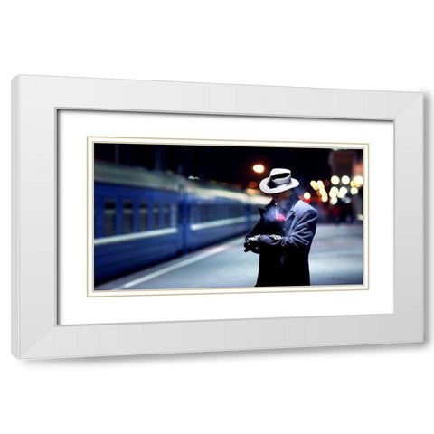 Noir White Modern Wood Framed Art Print with Double Matting by Theodoroff, Cyrill