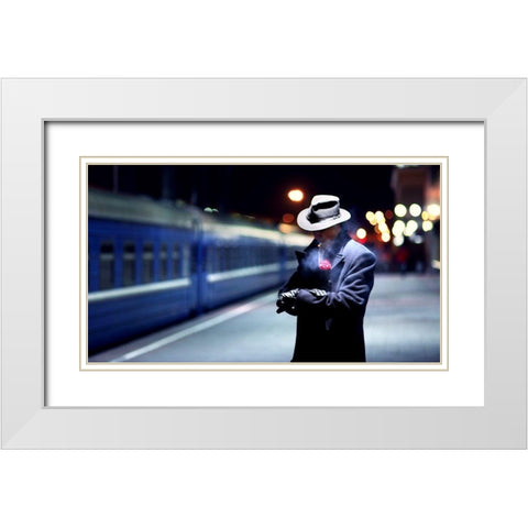Noir White Modern Wood Framed Art Print with Double Matting by Theodoroff, Cyrill