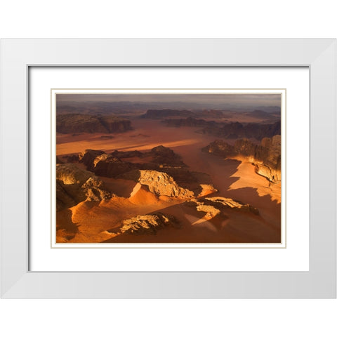 Earth Shadows White Modern Wood Framed Art Print with Double Matting by Wrobel, Karsten