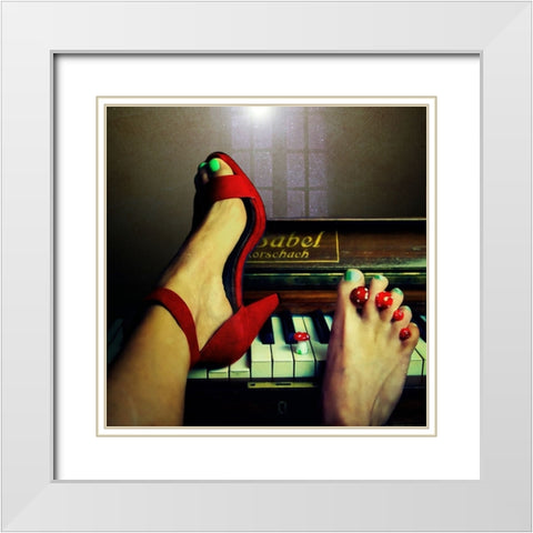 Moonlight Sonata White Modern Wood Framed Art Print with Double Matting by Ambra