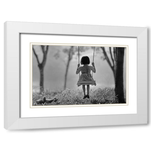 Just (You And) Me White Modern Wood Framed Art Print with Double Matting by Sitanggang, Raymond