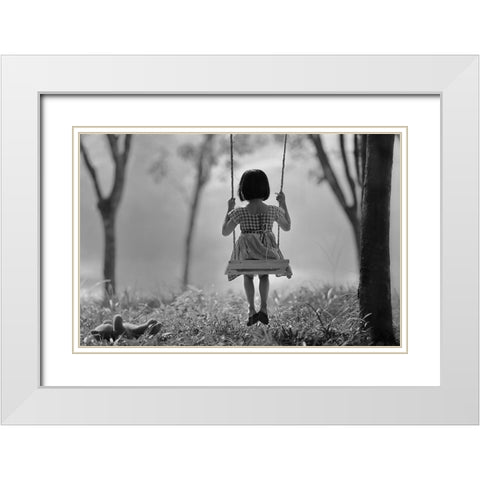 Just (You And) Me White Modern Wood Framed Art Print with Double Matting by Sitanggang, Raymond
