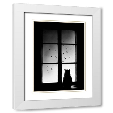 winter is coming White Modern Wood Framed Art Print with Double Matting by Pucic, Mario