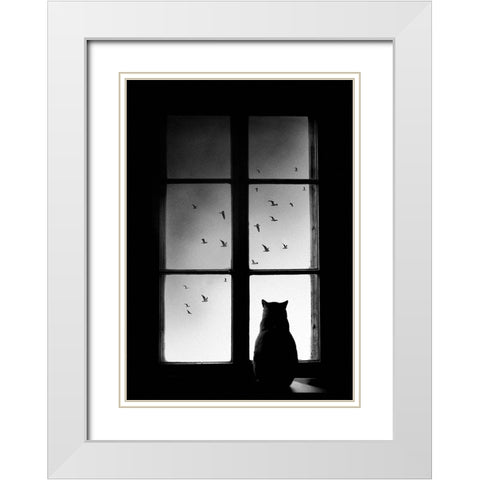 winter is coming White Modern Wood Framed Art Print with Double Matting by Pucic, Mario
