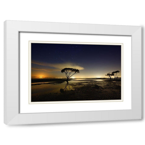 Moonrise White Modern Wood Framed Art Print with Double Matting by Brackstone, Mel