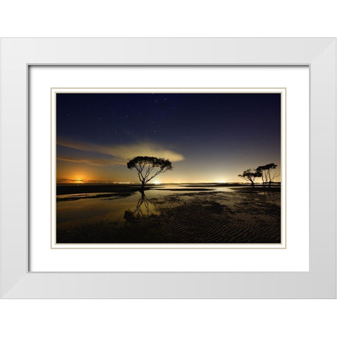 Moonrise White Modern Wood Framed Art Print with Double Matting by Brackstone, Mel