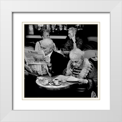 Involvement White Modern Wood Framed Art Print with Double Matting by Guibert, Didier