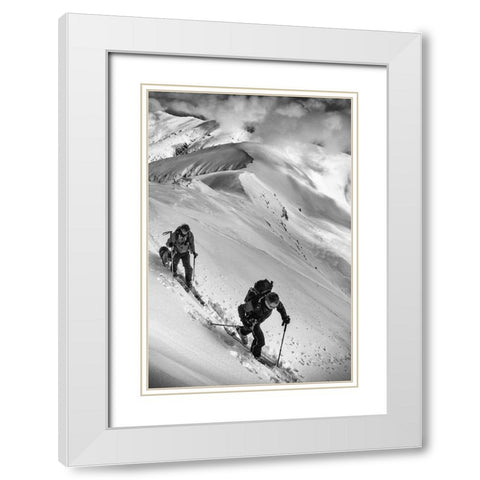 Ski Mountaineering . . White Modern Wood Framed Art Print with Double Matting by Rumansky, Matej