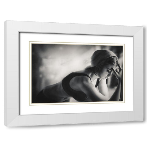 Xmas Particles White Modern Wood Framed Art Print with Double Matting by Ivanov, Velizar