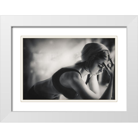 Xmas Particles White Modern Wood Framed Art Print with Double Matting by Ivanov, Velizar