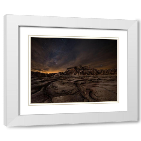 Night Wind White Modern Wood Framed Art Print with Double Matting by Cia, Inigo