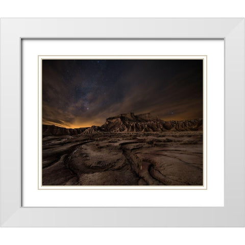 Night Wind White Modern Wood Framed Art Print with Double Matting by Cia, Inigo