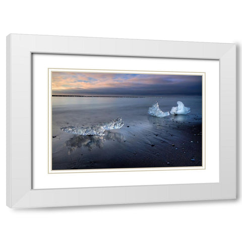 Crystal Ice White Modern Wood Framed Art Print with Double Matting by Eichelberg, Amnon