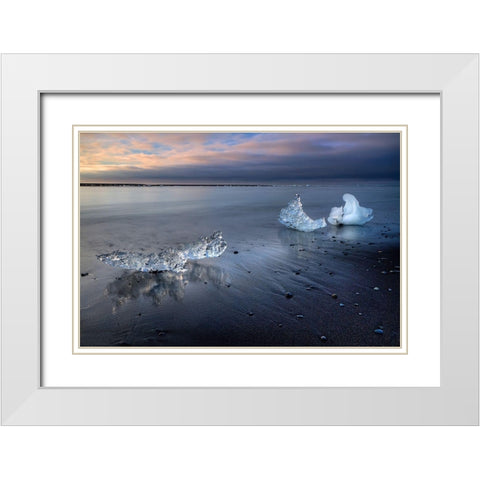 Crystal Ice White Modern Wood Framed Art Print with Double Matting by Eichelberg, Amnon