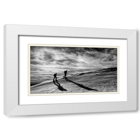 Step By Step White Modern Wood Framed Art Print with Double Matting by Rebro, Marcel