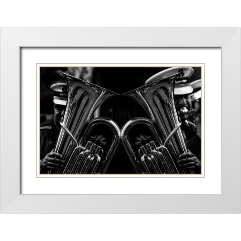 Untitled White Modern Wood Framed Art Print with Double Matting by nebula