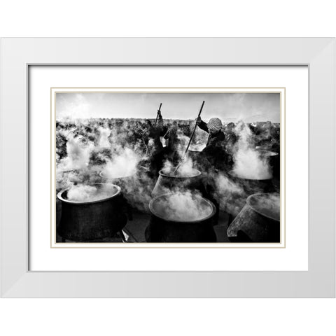 Eastern Lights White Modern Wood Framed Art Print with Double Matting by Momeni, Mohammadreza