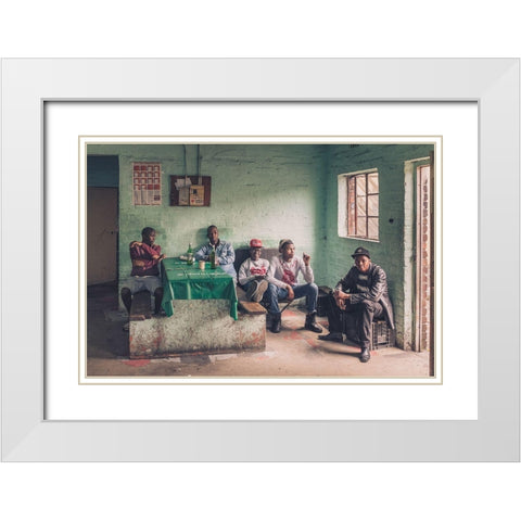 Local Hangout. White Modern Wood Framed Art Print with Double Matting by Santos, Carlos Grury