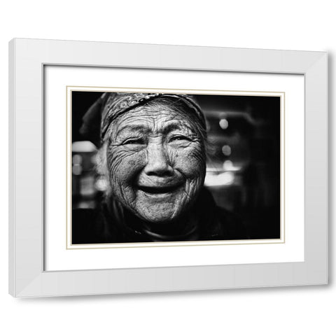 Untitled White Modern Wood Framed Art Print with Double Matting by Suzuki, Tatsuo