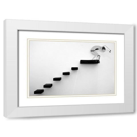 In The Swimming Pool White Modern Wood Framed Art Print with Double Matting by Azevedo, Olavo